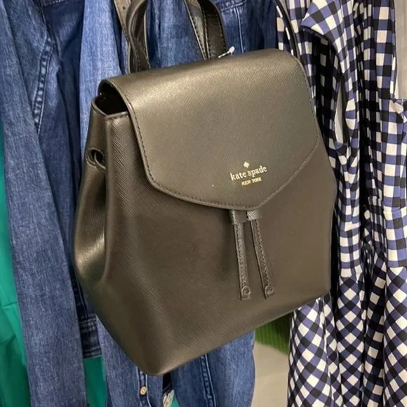 Kate Spade Lizzie Medium Flap Backpack Black - Picture 6 of 16